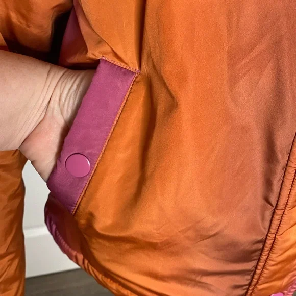 BDG XS Orange Purple Pink Ombré Puffer - Picture 4 of 15
